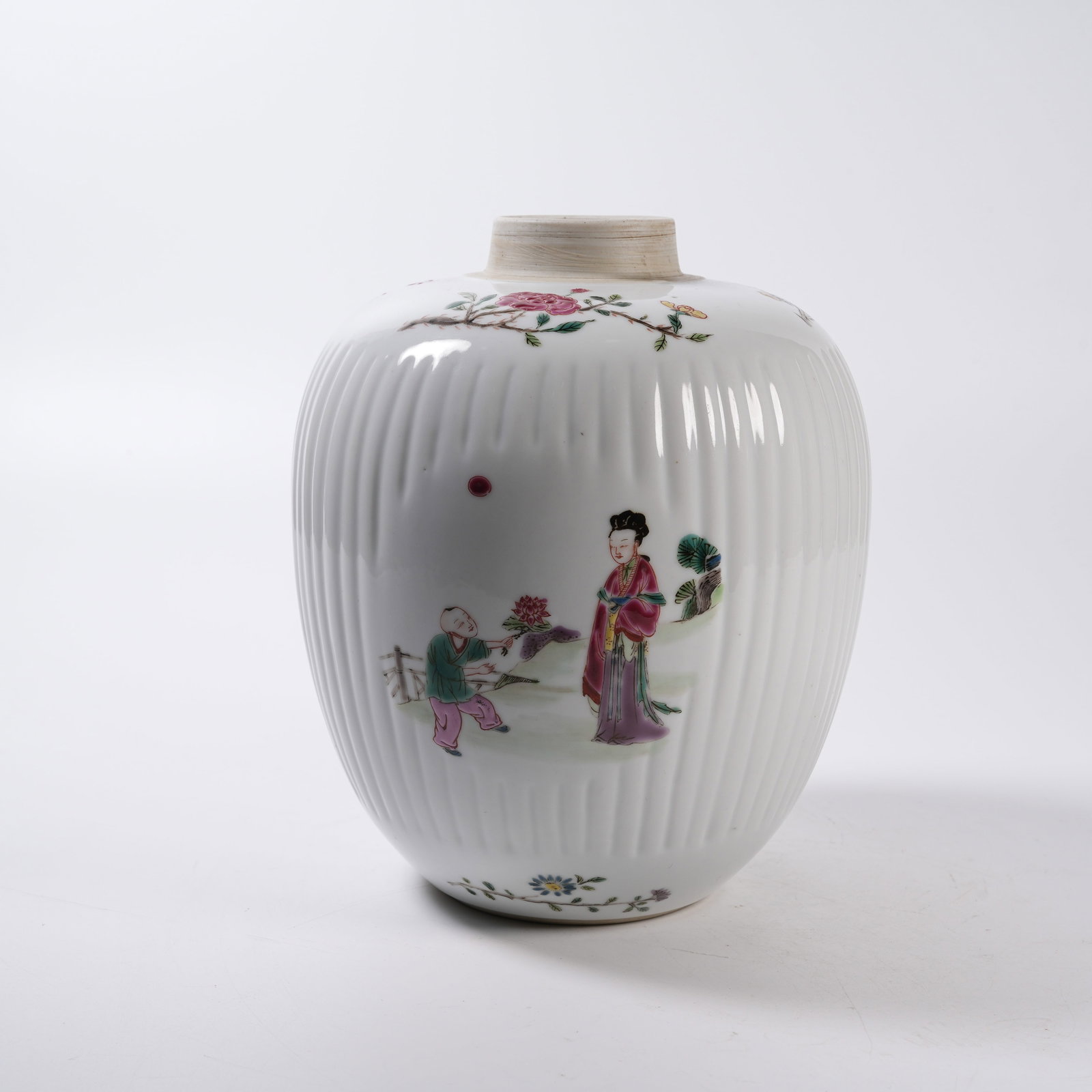 A FAMILLE ROSE JAR WITH CHILDREN EDUCATION SCENE (1 of 9)