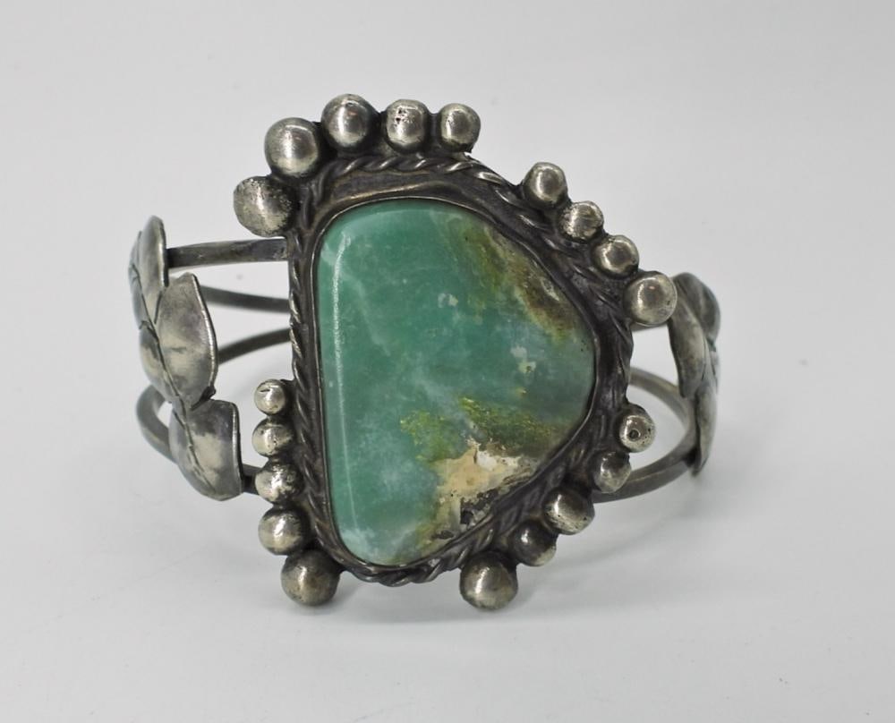 STERLING TURQUOISE CUFF BRACELET (1 of 4)