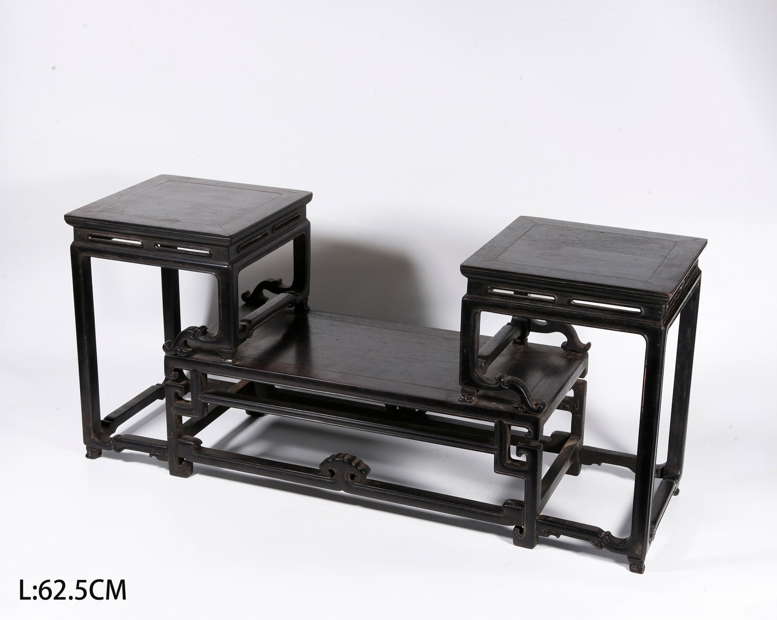 A TIERED SIDE TABLE OF ZITAN WOOD (1 of 8)