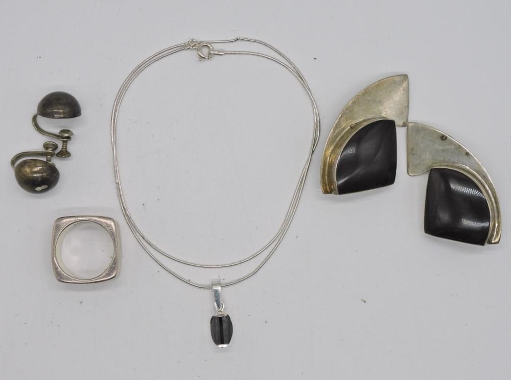TAXCO 925 BLACK ONYX SET: TAXCO 925 BLACK ONYX SET