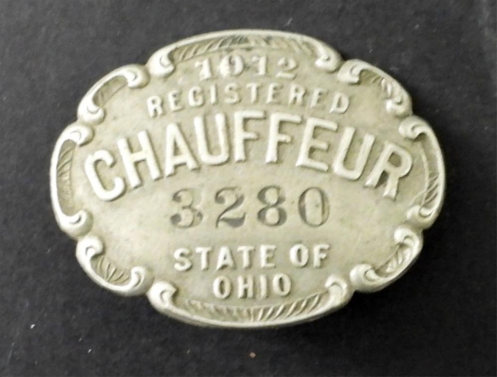 VINTAGE 1912 OHIO STATE CHAUFFEUR HAT PIN: VINTAGE 1912 OHIO STATE CHAUFFEUR HAT PIN
