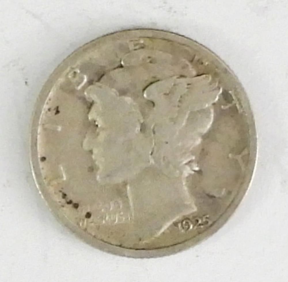 1925-S MERCURY DIME XF: 1925-S MERCURY DIME XF
