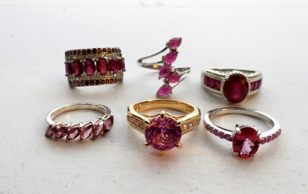 (6) STERLING GEMSTONE LADIES RINGS (1 of 2)
