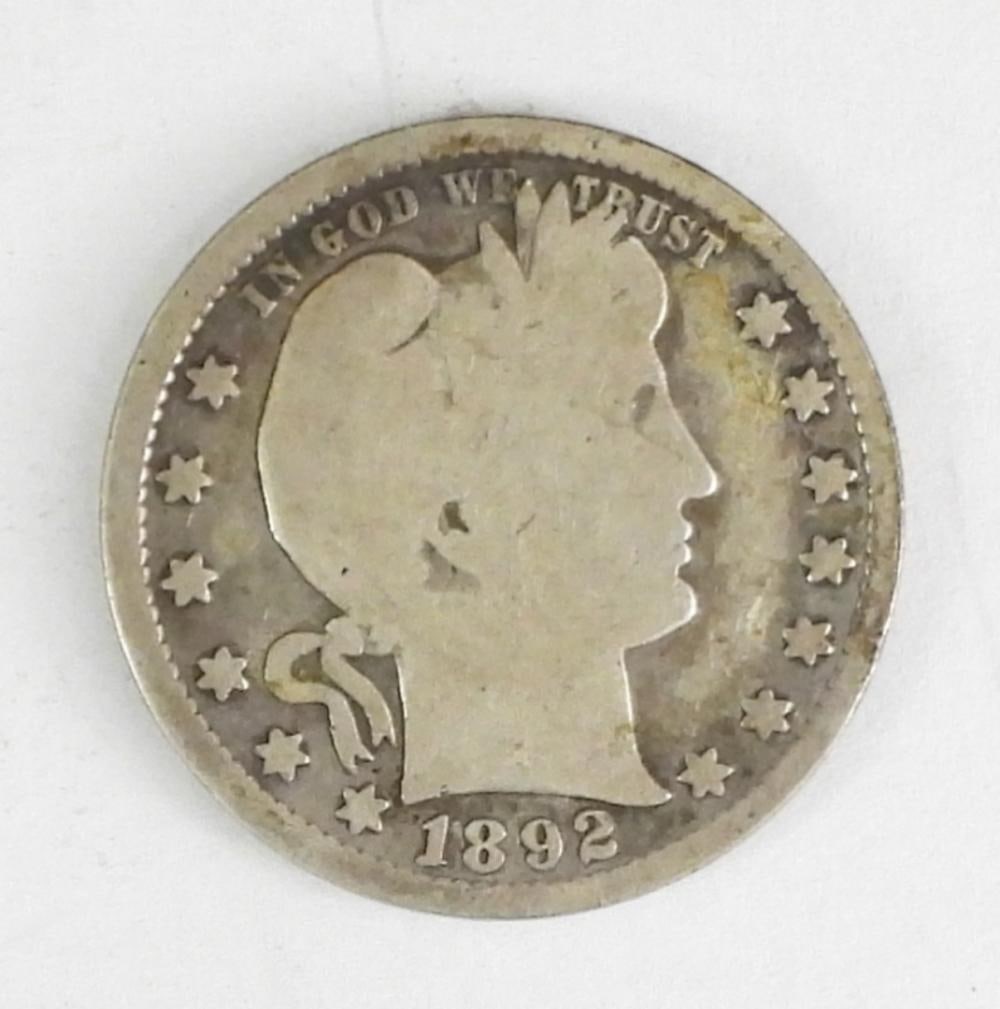 1892-S BARBER QUARTER: 1892-S BARBER QUARTER