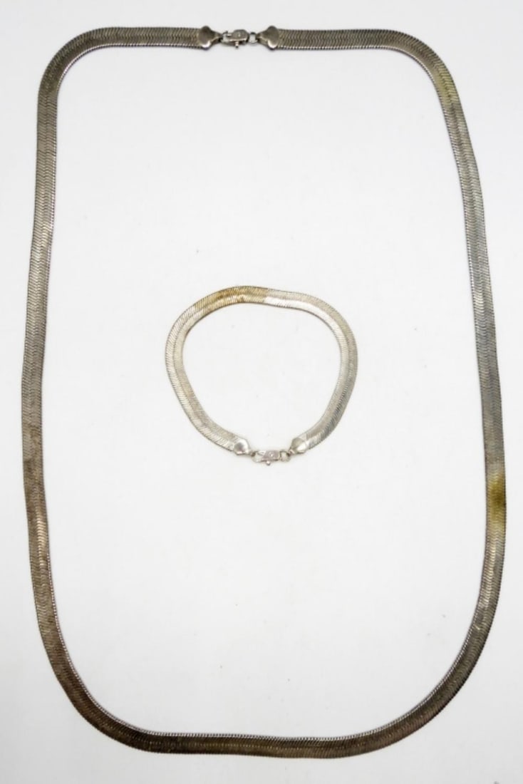 STERLING HERRINGBONE CHAIN SET (1 of 3)