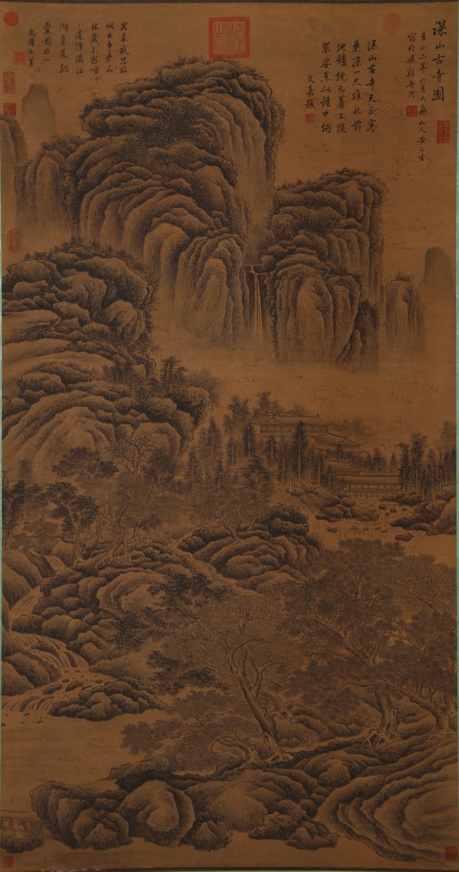 A LANDSCAPE PAINTING ON SILK BY HUANG GONGWANG.黃公望 (1 of 10)