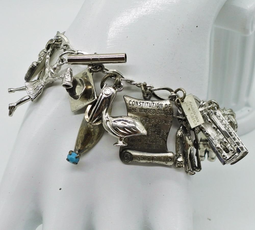 VTG STERLING CHARM BRACELET (1 of 4)