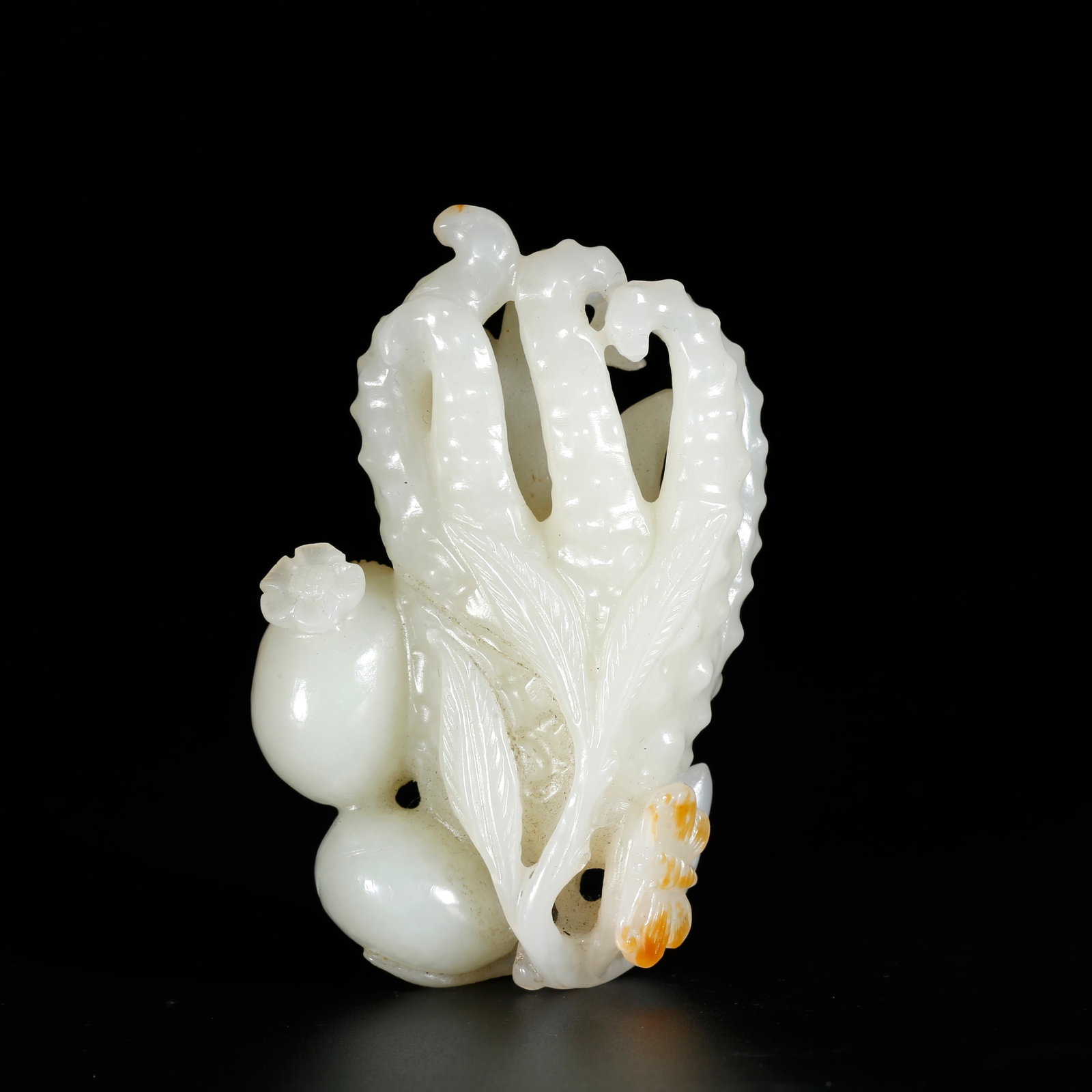 A HETIAN JADE ORNAMENT CARVED WITH FORTUNE AND LONGEVITY MOTIFS (1 of 9)