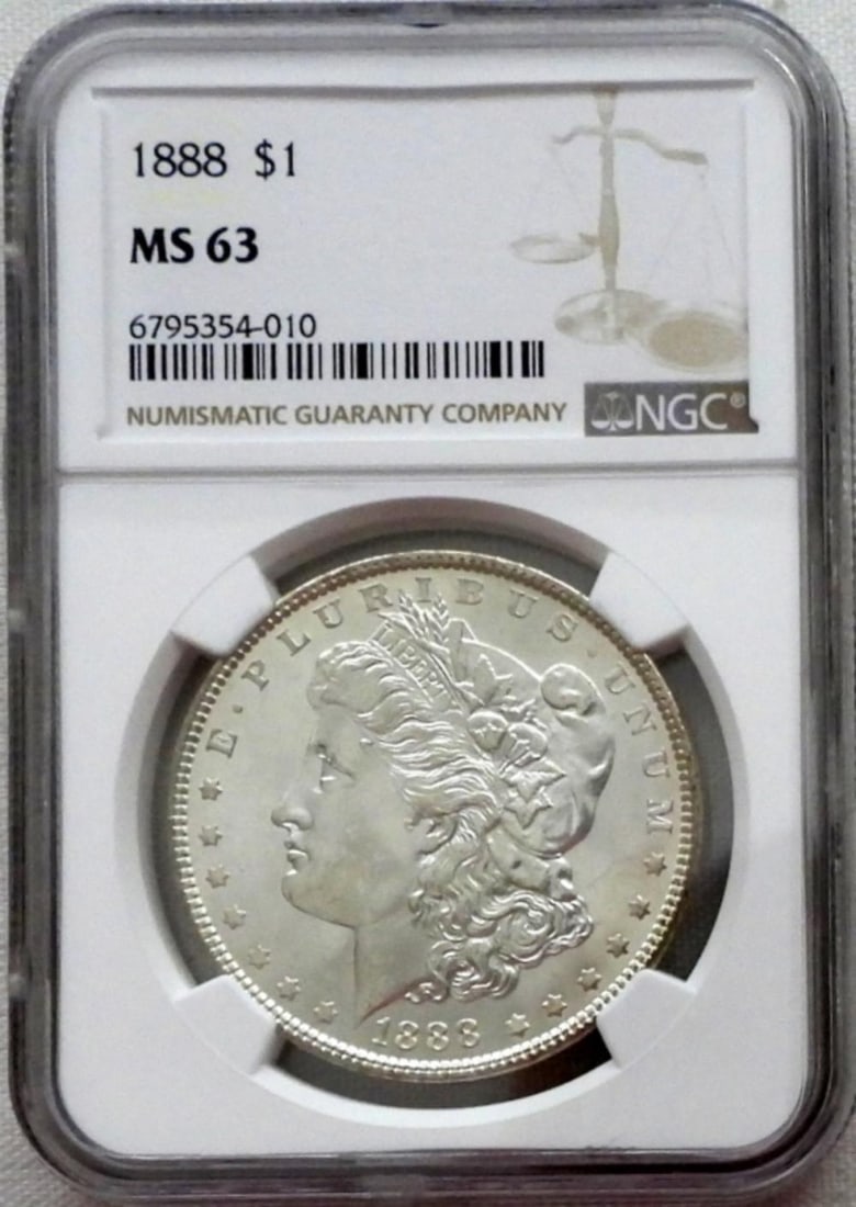 1888 MORGAN DOLLAR NGC MS-63: 1888 MORGAN DOLLAR NGC MS-63