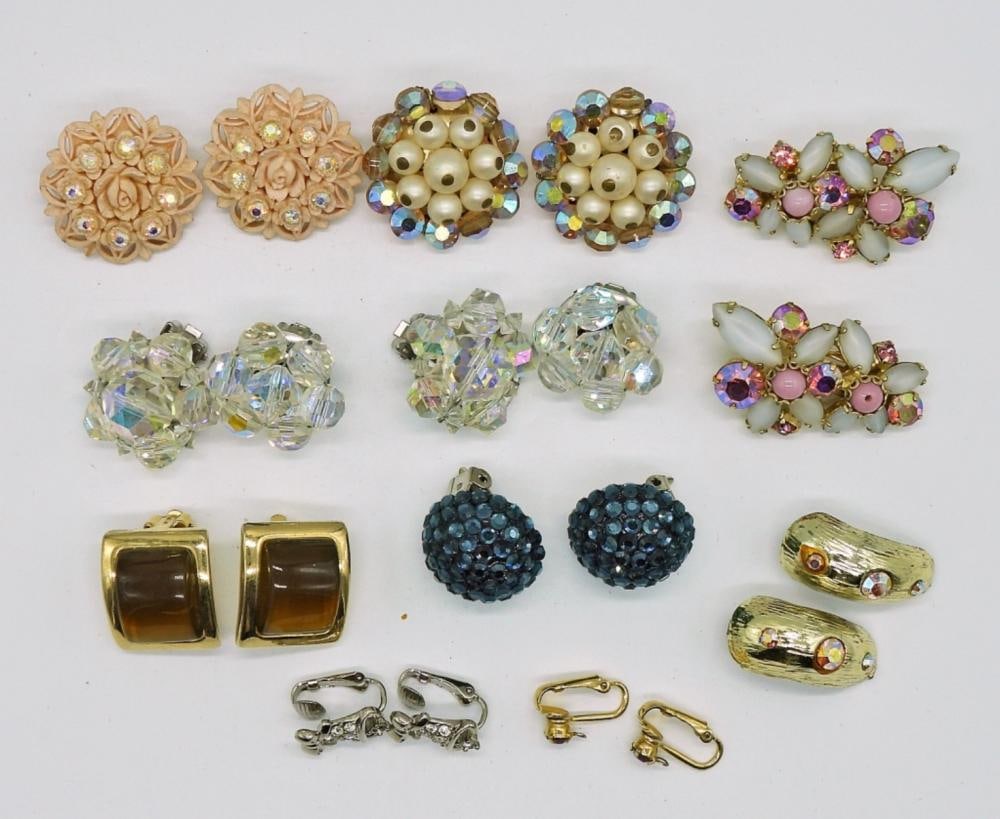 10 PAIR OF VINTAGE EARRINGS (1 of 2)