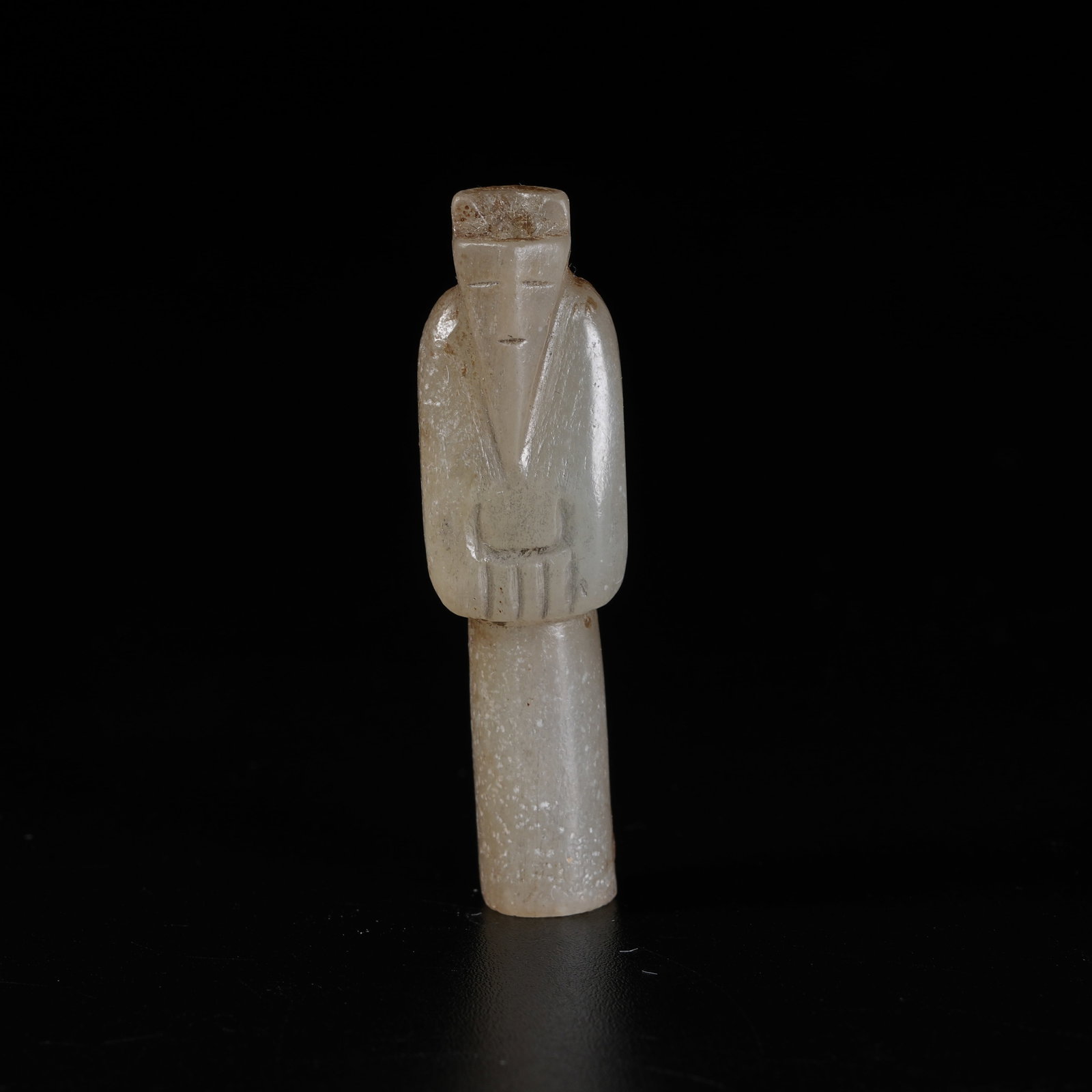A ARCHAIC JADE WENGZHONG PENDANT: Archaic Jade Wengzhong Pendant