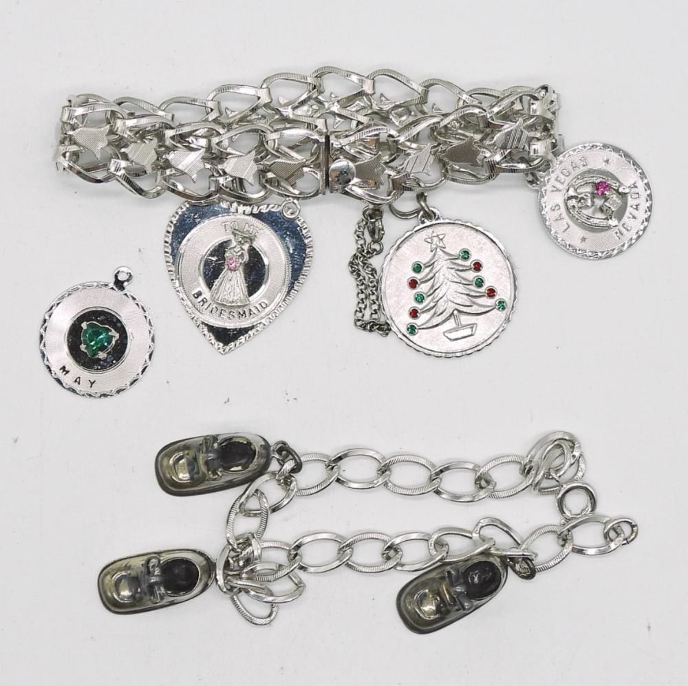 2 VTG STERLING CHARM BRACELETS (1 of 2)