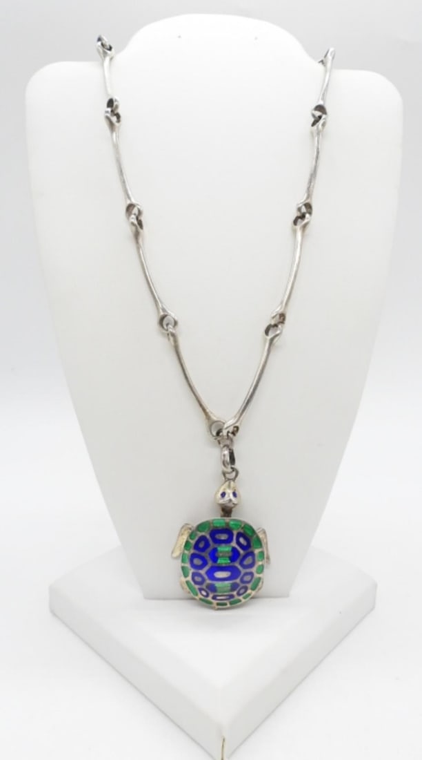 ITALY 925 MOVING TURTLE NECKLACE (1 of 4)
