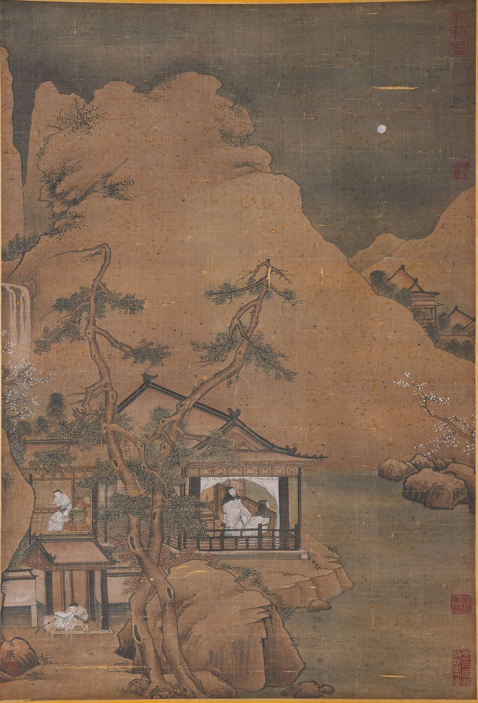 A LANDSCAPE AND FIGURE PAINTING ON SILK BY MA YUAN.馬遠 (1 of 8)