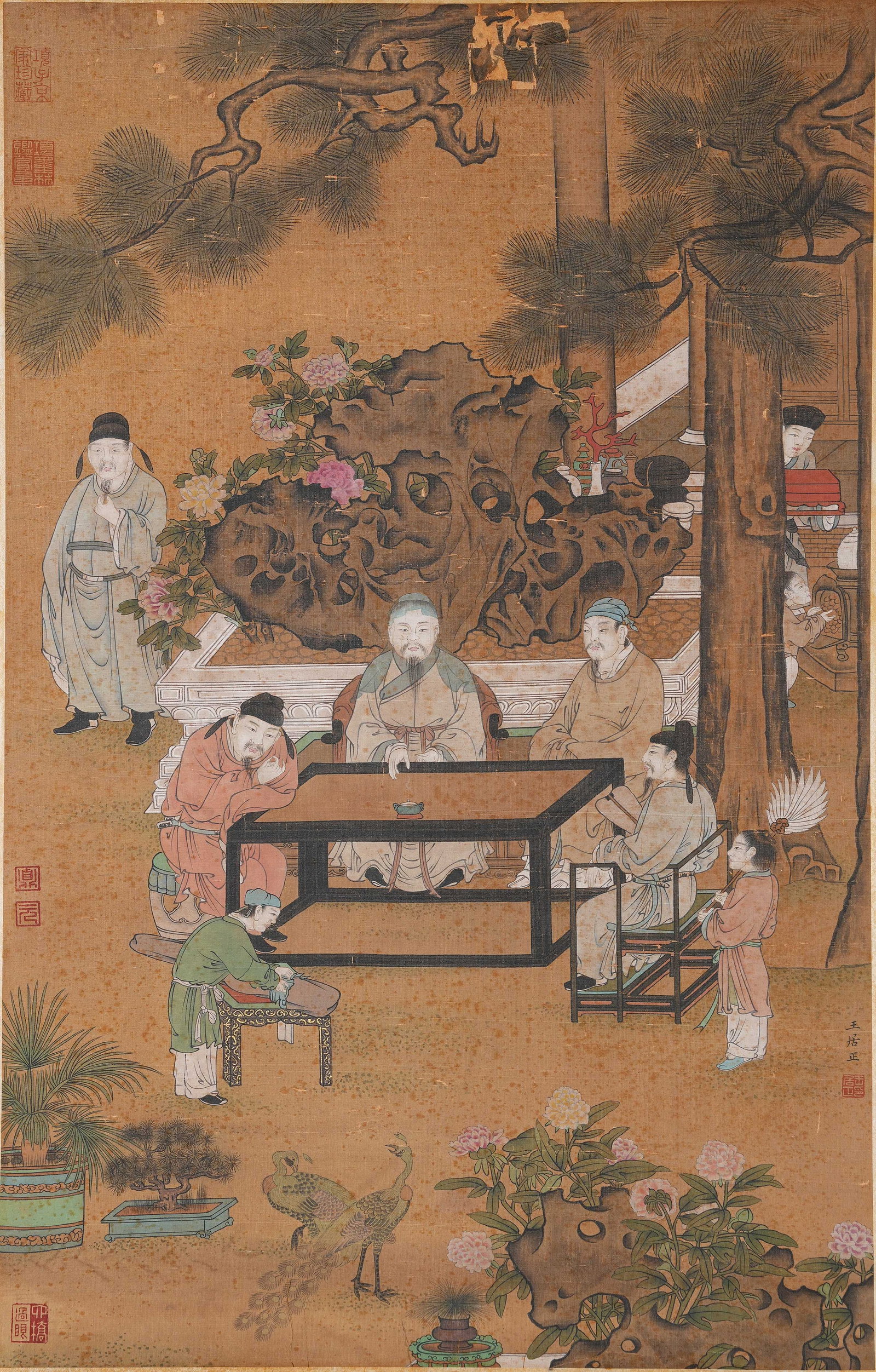 A SCHOLAR PAINTING ON SILK BY WANG JUZHENG.王居正 (1 of 9)