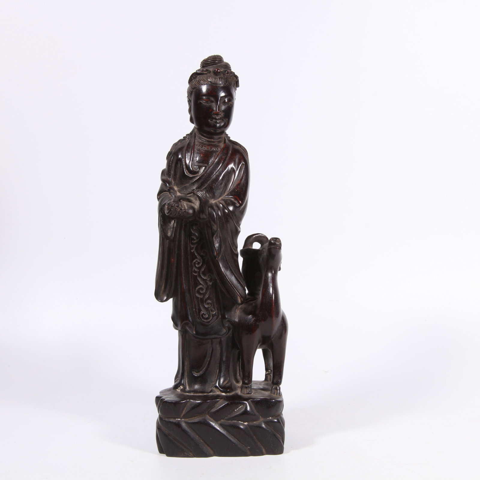 A RED SANDALWOOD CARVED FIGURE-SHAPED ORNAMENT (1 of 9)