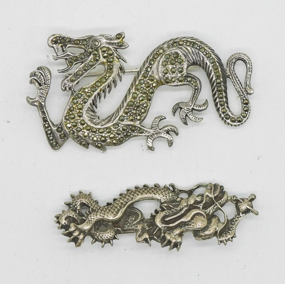 2 STERLING DRAGON PINS (1 of 2)