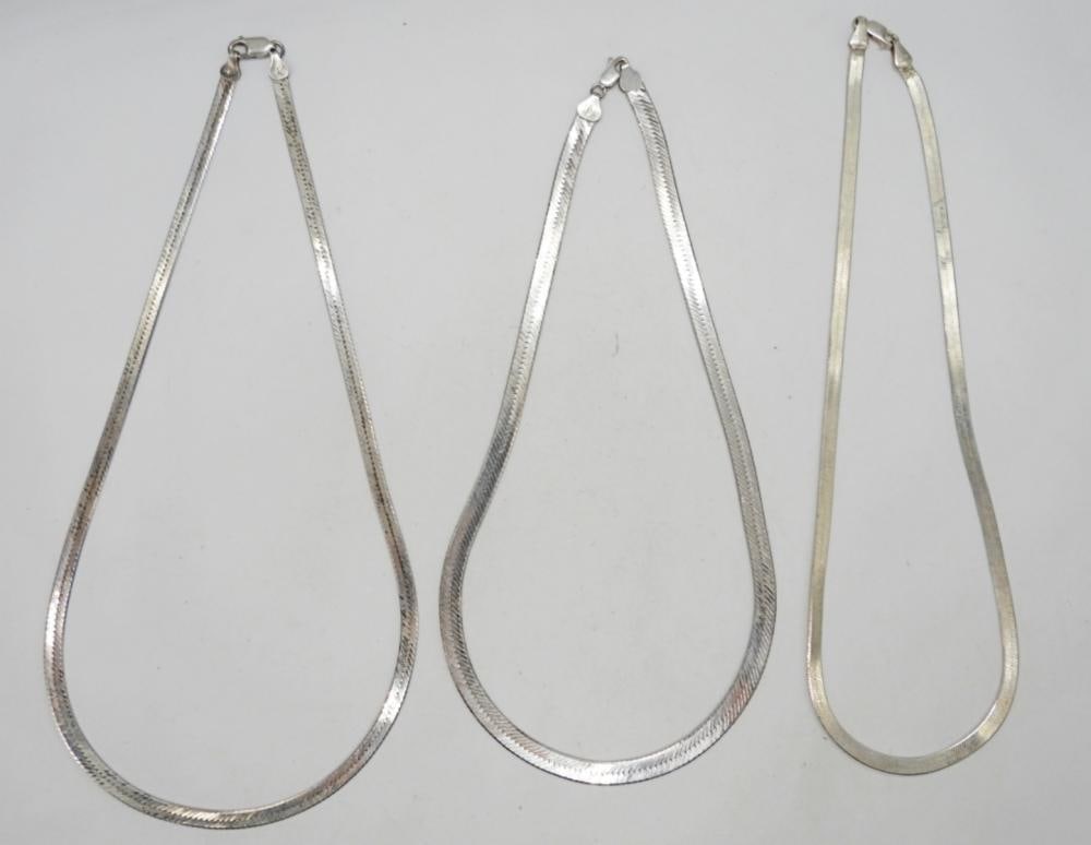 (3) 925 ITALY HERRINGBONE NECKLACES (1 of 3)