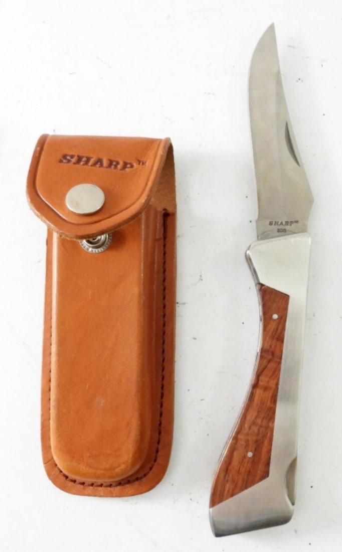 SHARP LOCK BACK 300 KNIFE W/SHEATH (1 of 3)