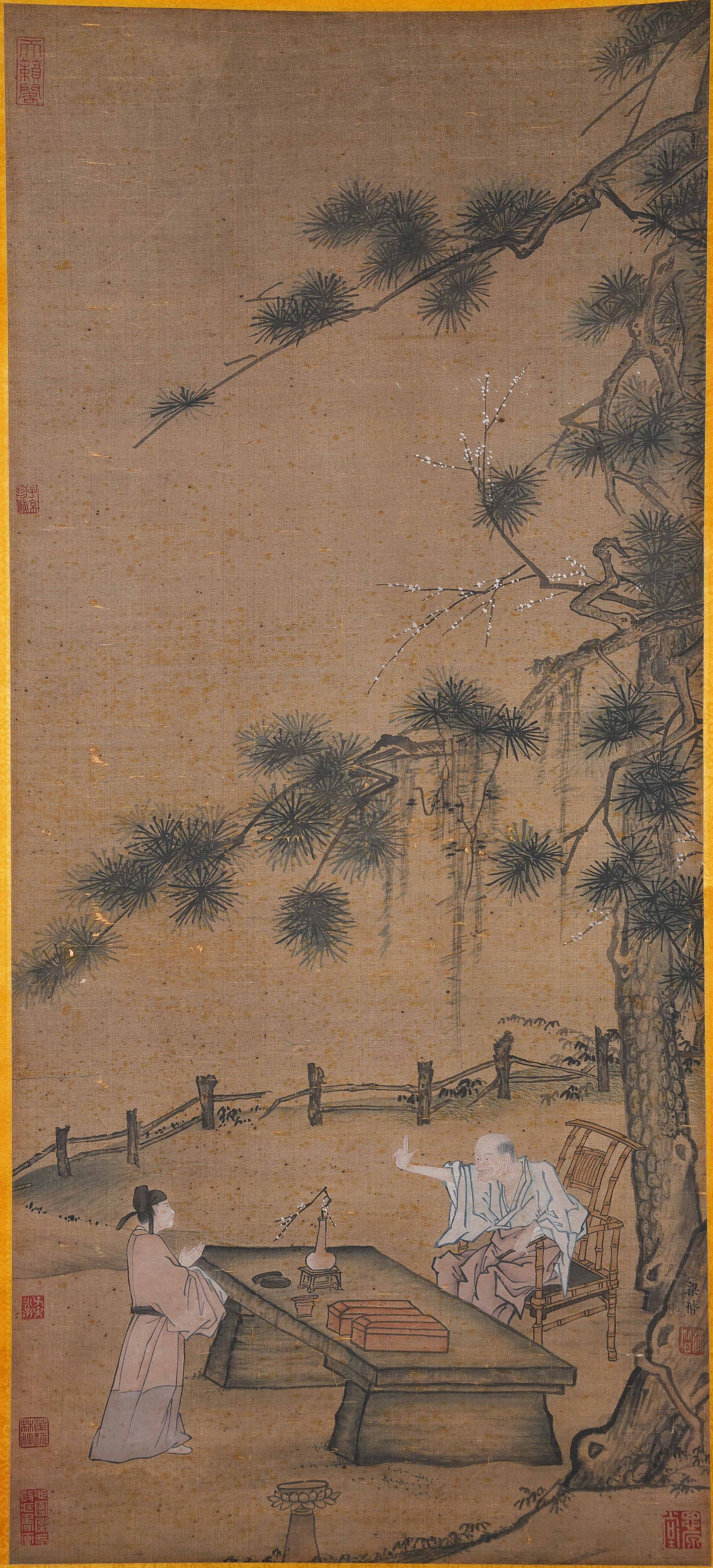 A FIGURE PAINTING ON SILK BY LIANG KAI.梁楷 (1 of 7)