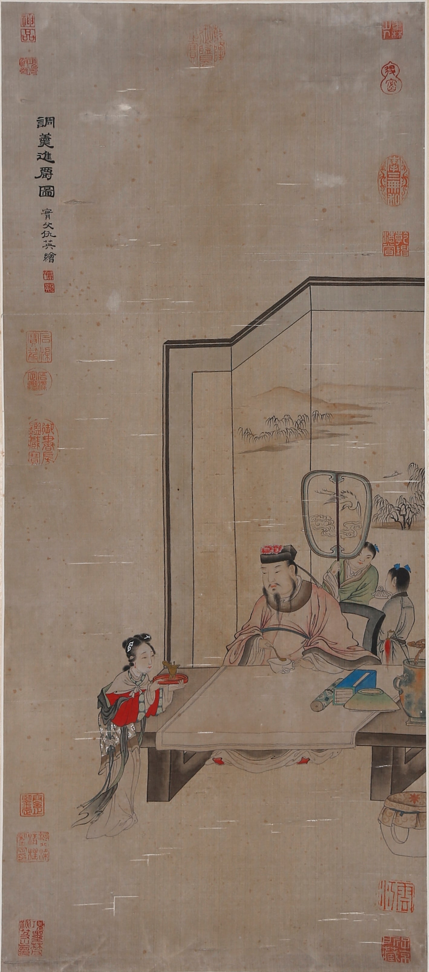 A FIGURE PAINTING ON SILK BY QIU YING.仇英 (1 of 10)