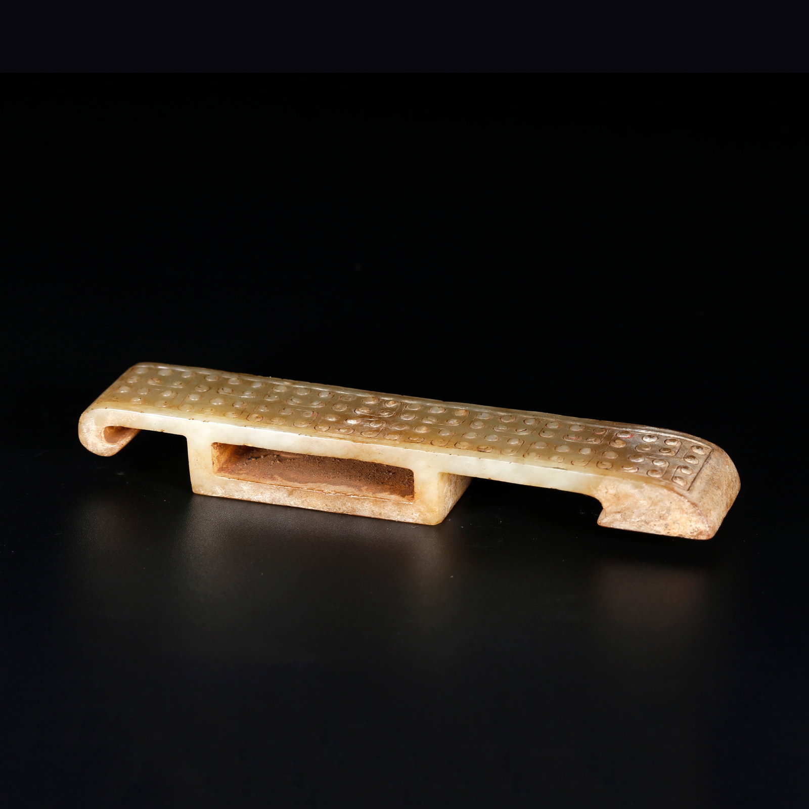 A ANCIENT JADE SWORD FITTING (1 of 8)
