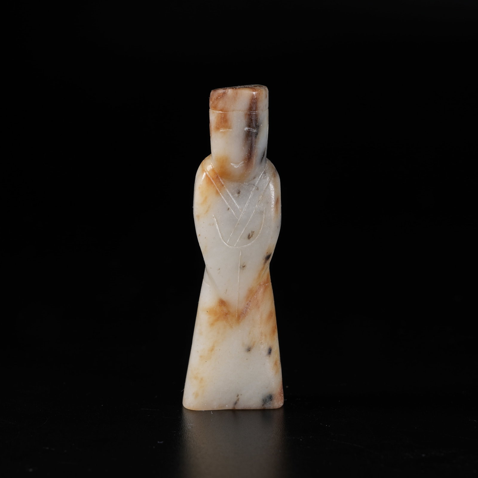 A ARCHAIC JADE FIGURINE PENDANT: Archaic Jade Figurine Pendant