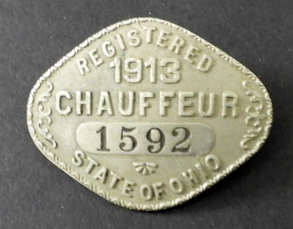 VINTAGE 1913 STATE OF OHIO CHAUFFEUR PIN: VINTAGE 1913 STATE OF OHIO CHAUFFEUR PIN