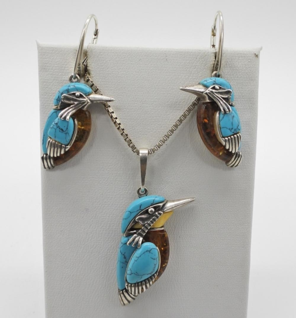 KINGFISHER PNDT & EARRINGS 925 (1 of 3)