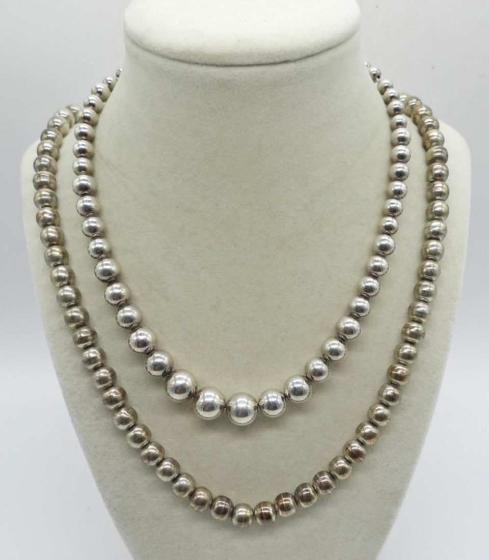 2 STERLING BEADED NECKLACES (1 of 2)