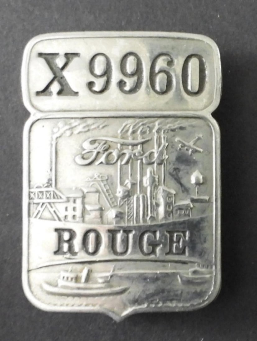 VINTAGE FORD ROUGE EMPLOYEE PLANT BADGE (1 of 2)