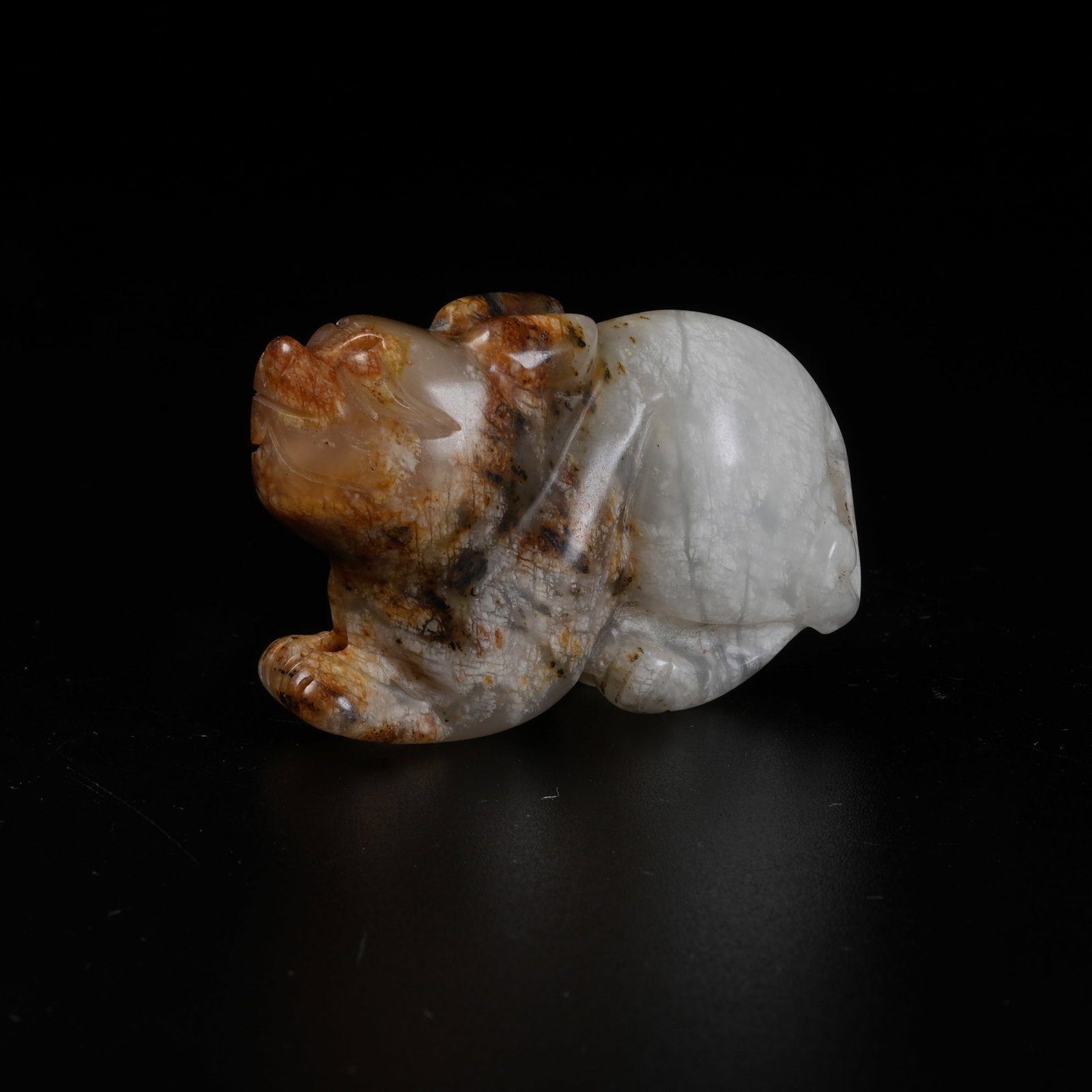 A ANCIENT JADE BEAST PENDANT: Ancient Jade Beast Pendant