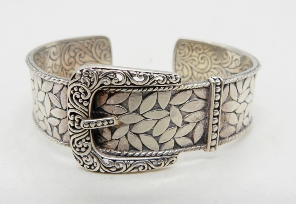 STERLING BELT BUCKLE CUFF BRACELET (1 of 4)