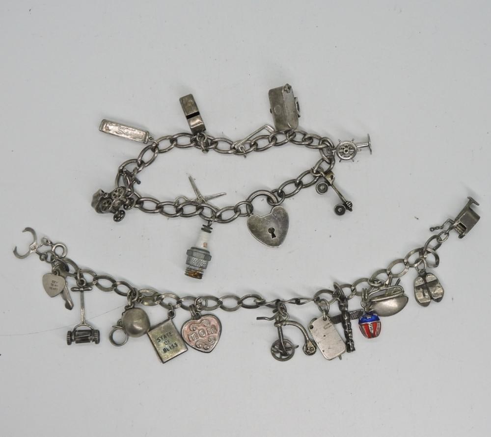 2 VTG STERLING CHARM BRACELETS (1 of 3)