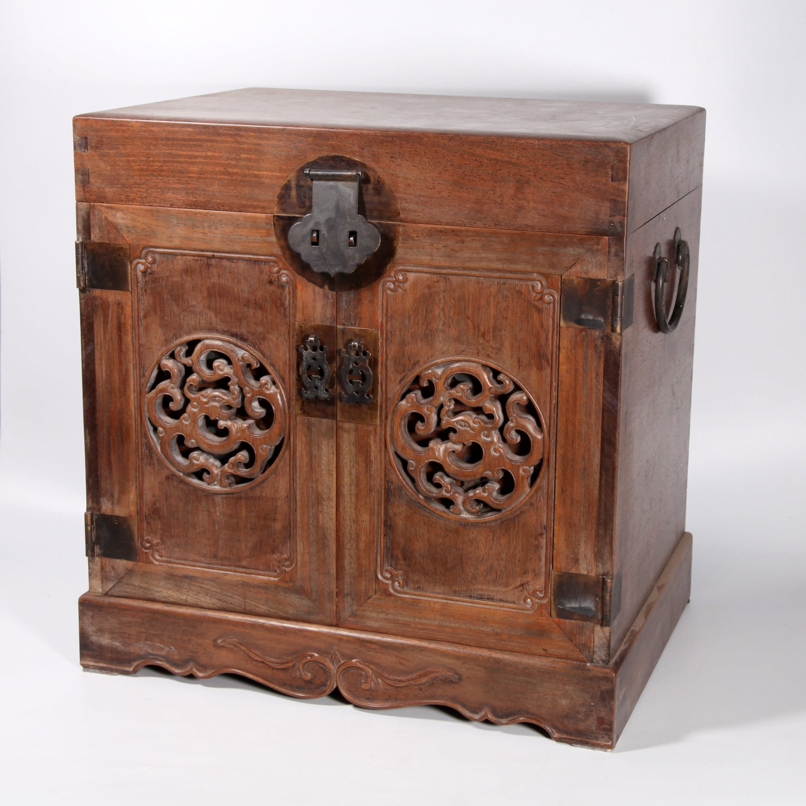 A HUANGHUALI WOOD BOOK CHEST CARVED WITH DRAGON PATTERN (1 of 9)