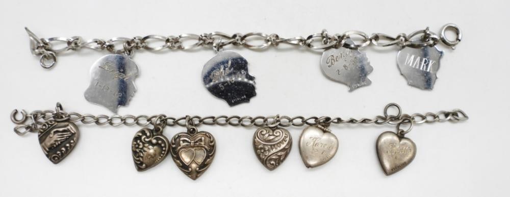 2 VINTAGE STERLING CHARM BRACELETS (1 of 3)