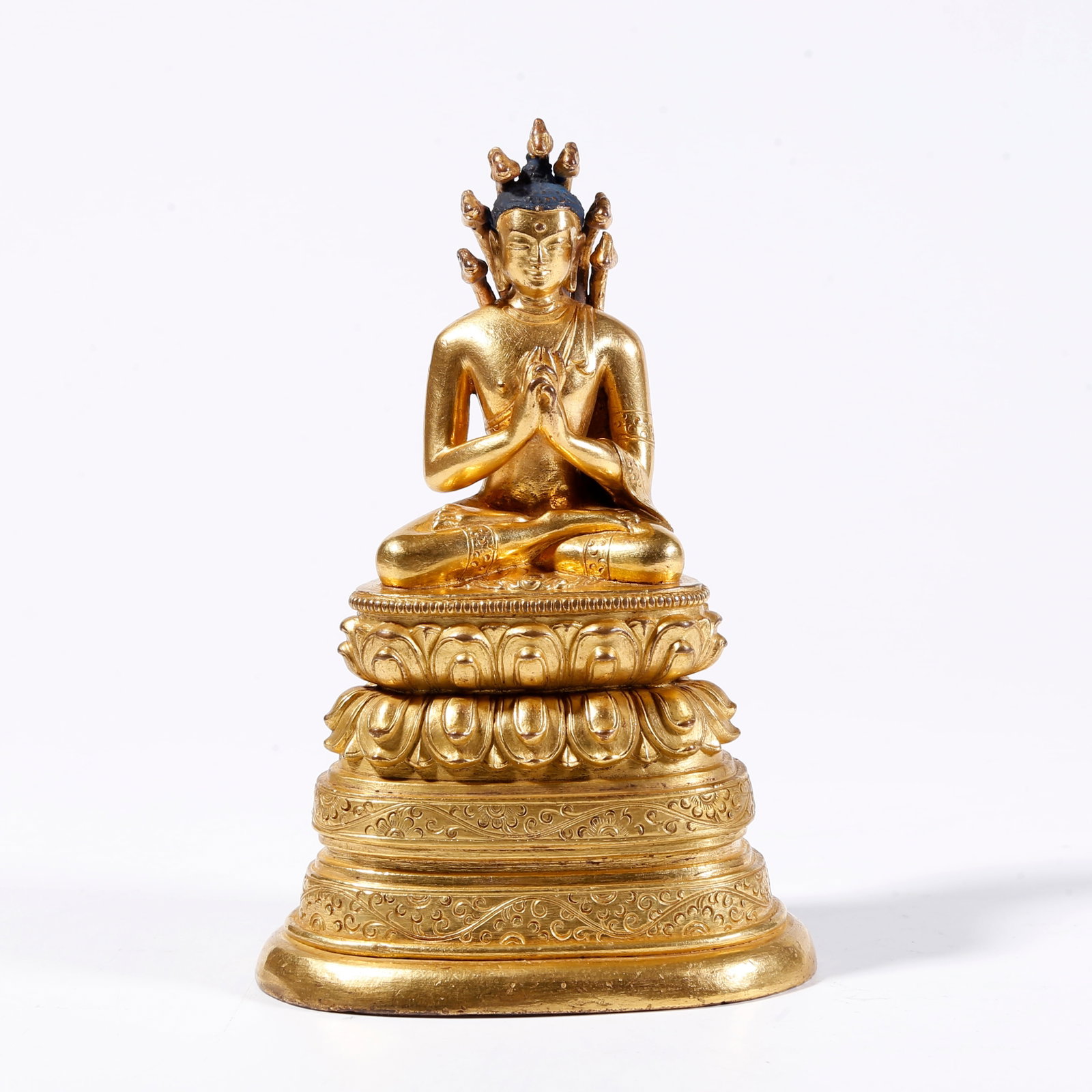 A GILT-BRONZE DRAGON KING AND QUEEN MOTHER OF THE WEST FIGURE (1 of 9)
