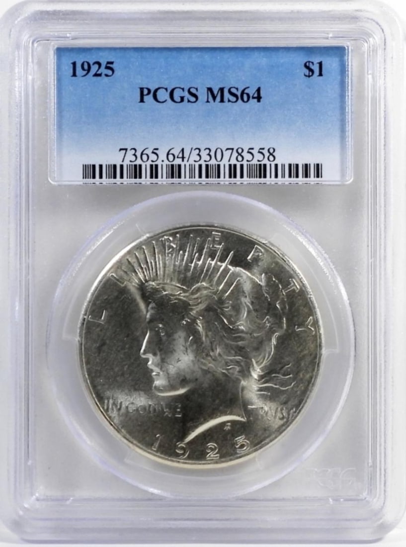 1925 PEACE SILVER DOLLAR PCGS MS64 (1 of 2)