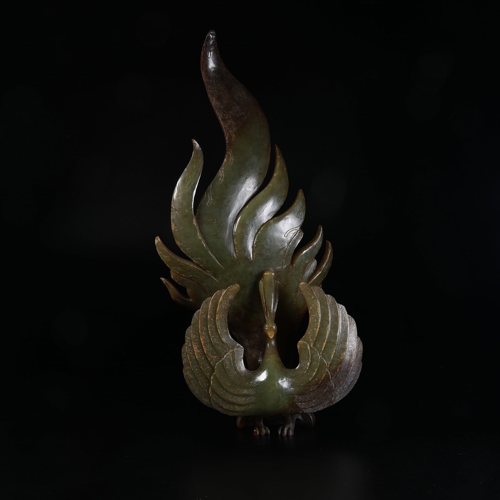 A ANCIENT JADE DIVINE PHOENIX ORNAMENT: Ancient Jade Divine Phoenix Ornament