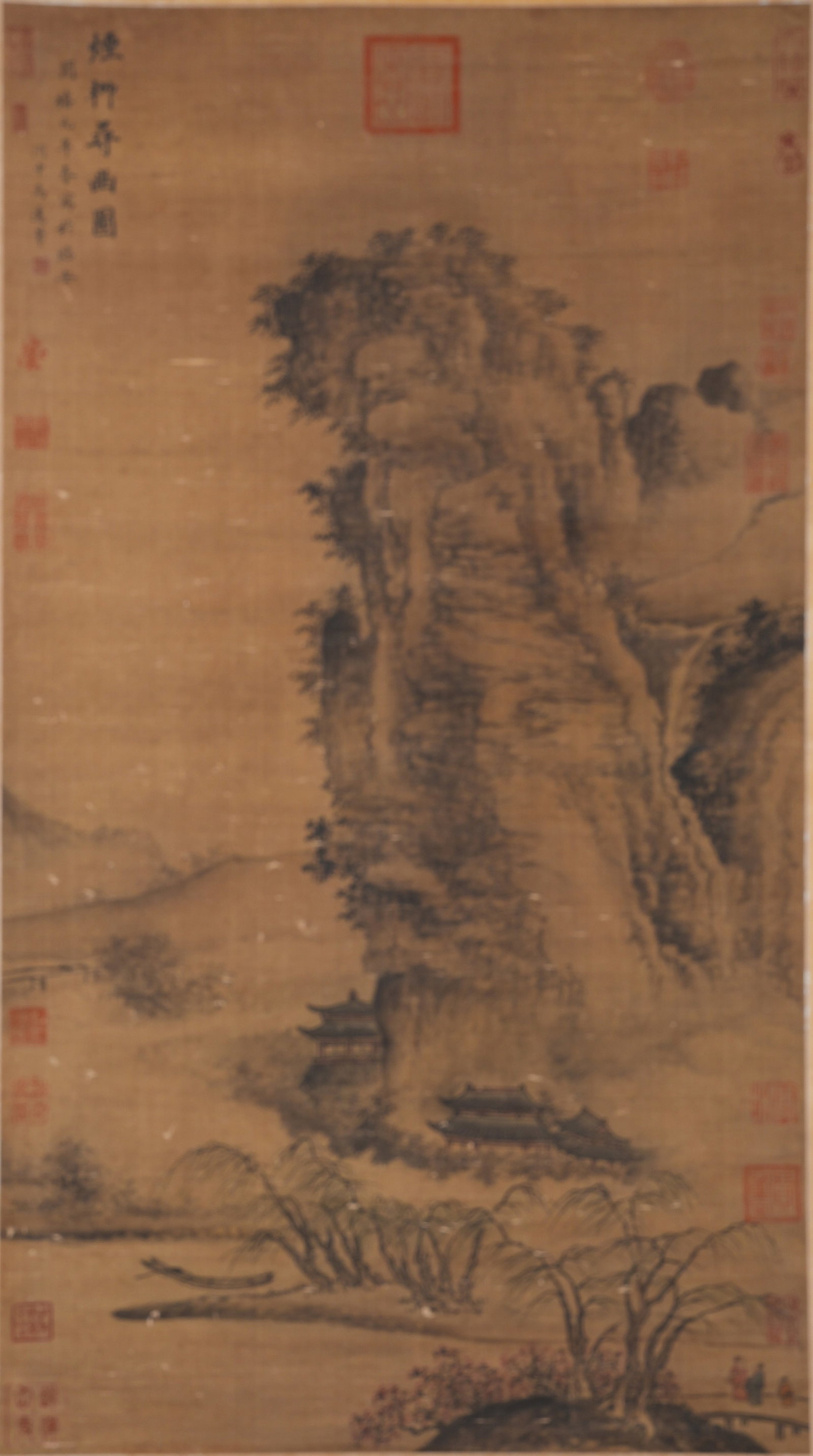 A SEEKING SECLUSION AMID MISTY WILLOWS PAINTING ON SILK BY MA YUAN.馬遠 (1 of 9)
