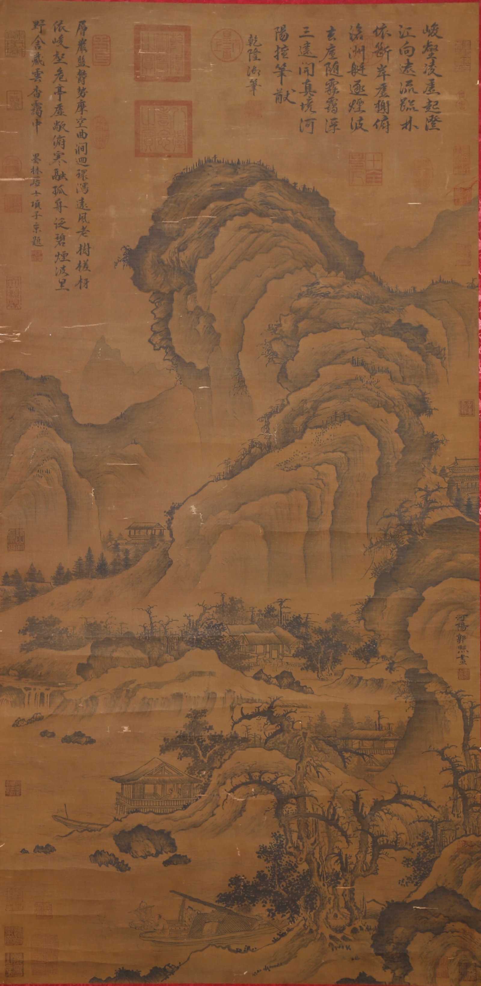 A LANDSCAPE PAINTING ON SILK BY GUO XI.郭熙 (1 of 10)