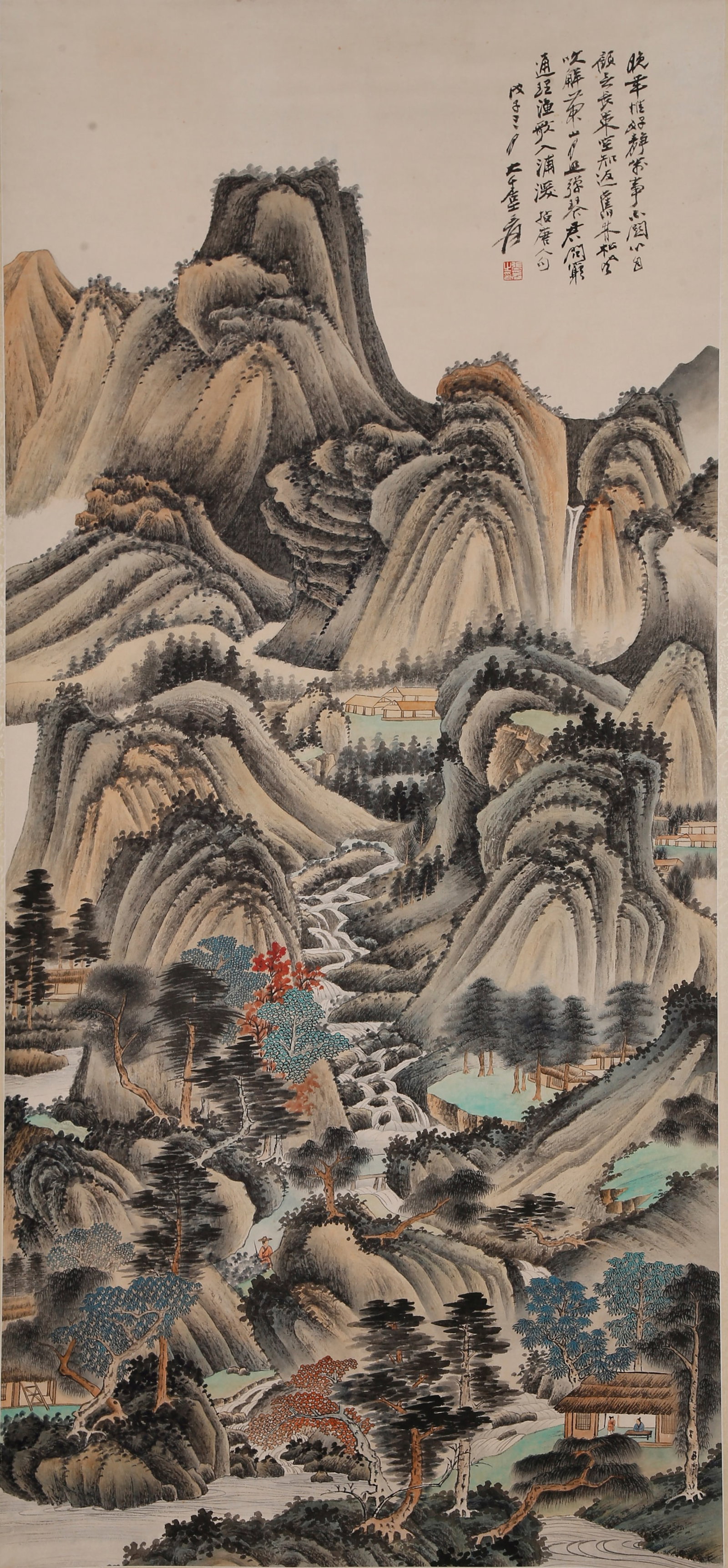 A LANDSCAPE PAINTING ON PAPER BY ZHANG DAQIAN.張大千 (1 of 10)