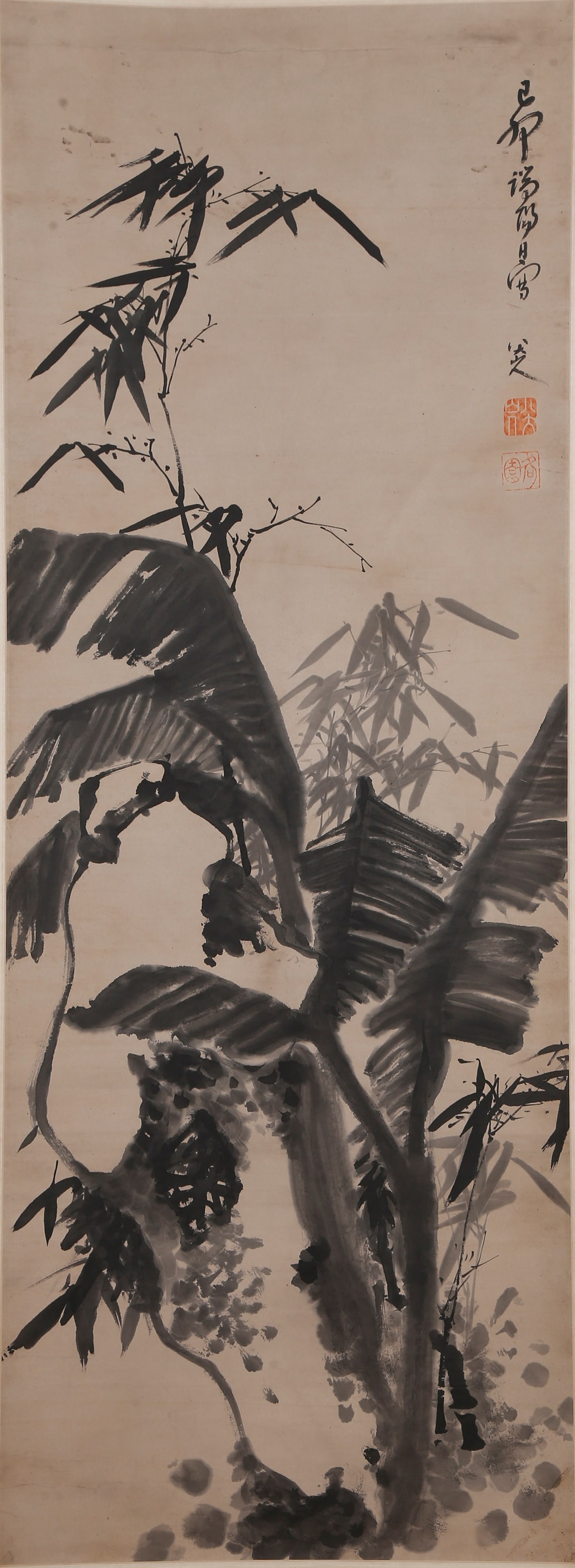A PAINTING OF BAMBOO ON PAPER BY BADA SHANREN.八大山人 (1 of 10)