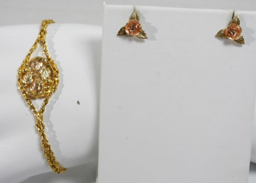 14KGF BRACELET & EARRINGS: 14KGF BRACELET & EARRINGS