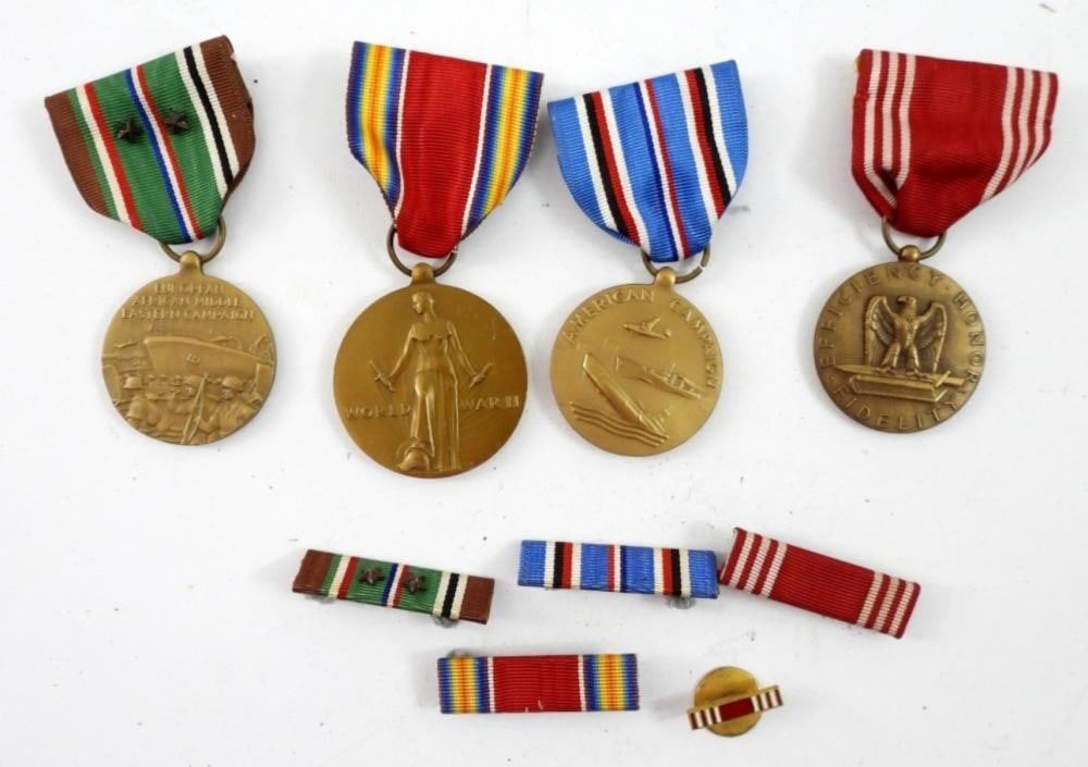 (4) MILITARY MEDALS WITH BARS (1 of 2)