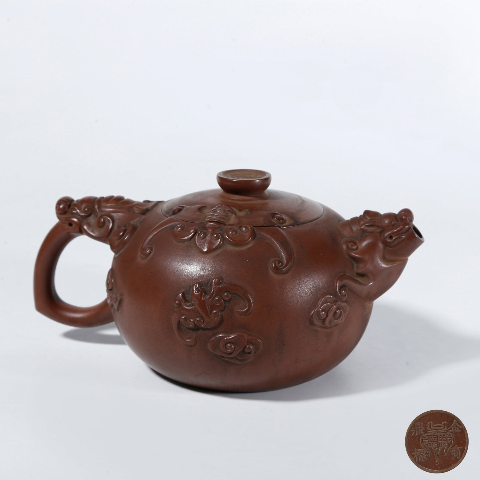 A ZISHA TEAPOT WITH FORTUNE?AND?LONGEVITY PATTERN (1 of 10)