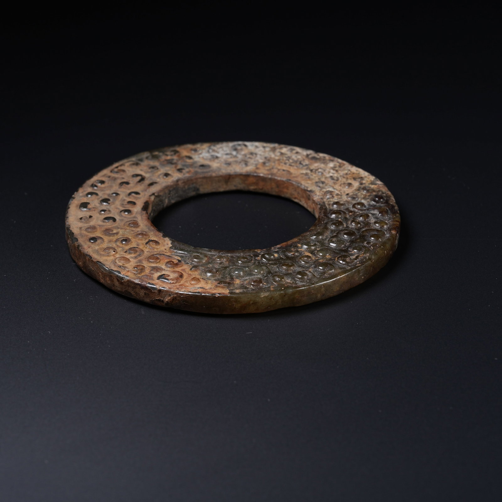 A ANCIENT JADE BI DISC WITH HOOKED CLOUD PATTERNS - 6