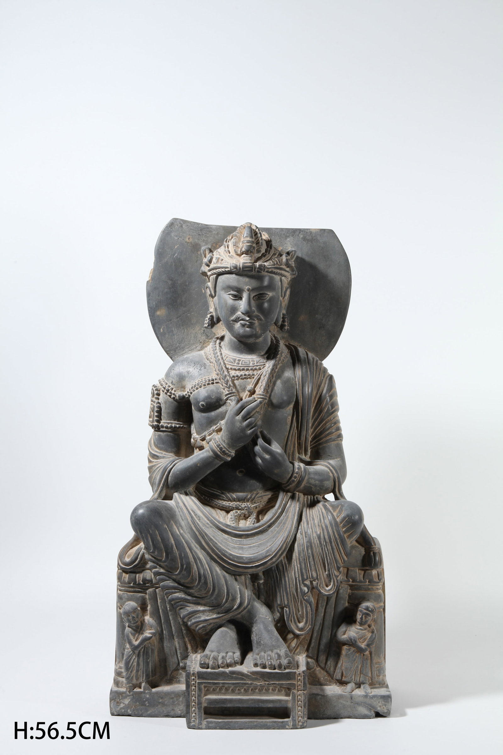 A LIMESTONE GANDHARA?STYLE BUDDHA STATUE: Limestone Gandhara?style Buddha statue