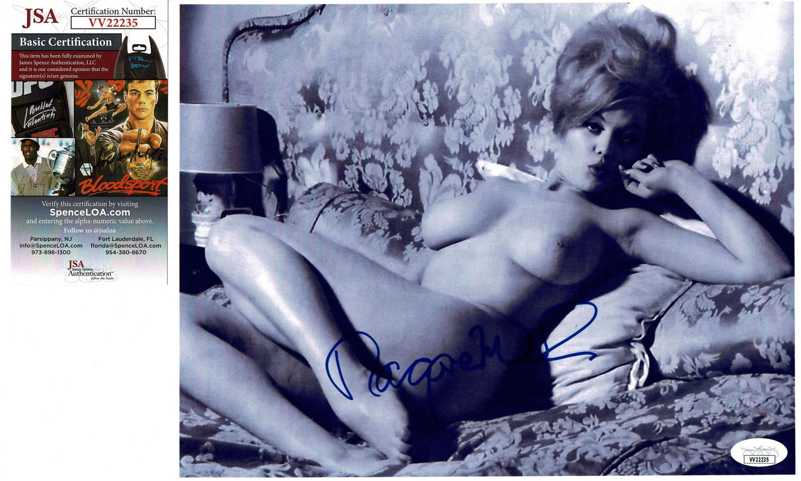 Margaret Nolan (1943-2020)signed photo JSA COA: James Bond girl. Size 8x10 Authentic autographed/signed photo with COA