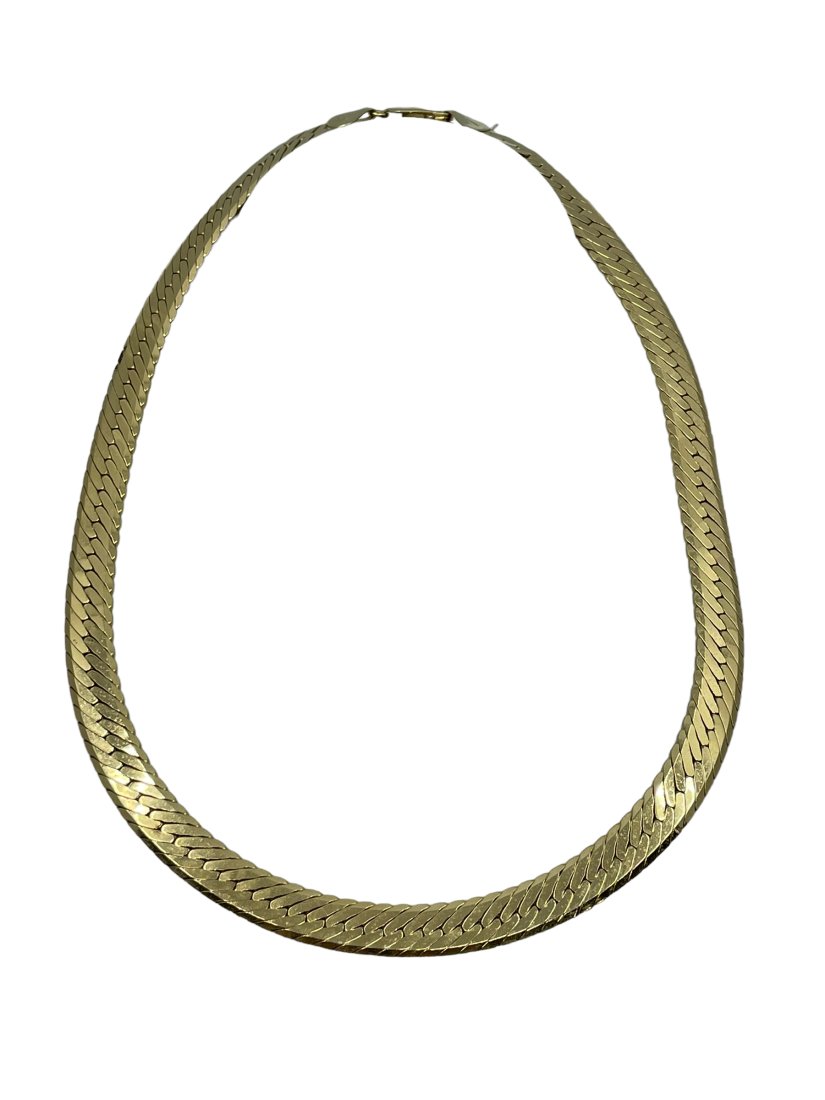 Herringbone Italian Necklace 14K Yellow Gold: Herringbone Italian Necklace14K Yellow Gold • 33.9 Grams • 16.5 inches • Stamped "Milor"